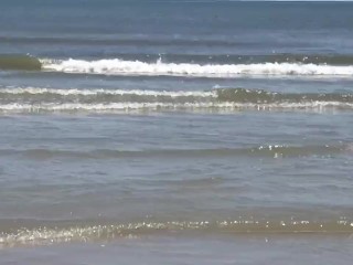Slut flashing ass and pussy at beach