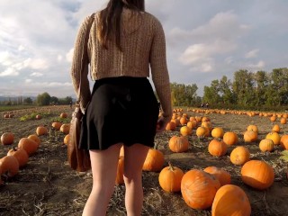 PREVIEW - Public upskirt flashing at the pumpkin patch