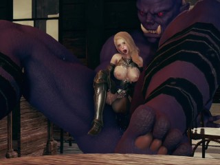 Big monster ork fuck with female knight - Hentai 3D animation